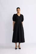 Poppycc Pleat Dress - Black