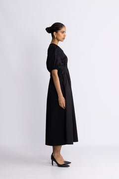 Poppycc Pleat Dress - Black