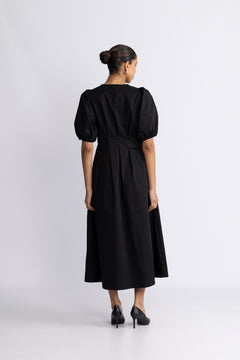 Poppycc Pleat Dress - Black
