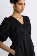 Poppycc Pleat Dress - Black