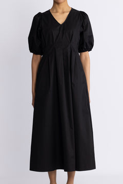 Poppycc Pleat Dress - Black