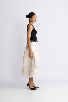 Poppycc Anglaise Skirt - Bone