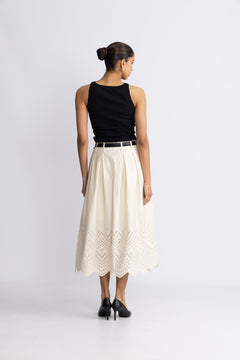 Poppycc Anglaise Skirt - Bone