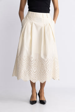 Poppycc Anglaise Skirt - Bone