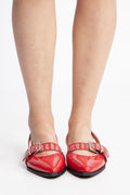 Biavictoria Single Buckle Slingback Leather - Red Nappalak