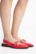 Biavictoria Single Buckle Slingback Leather - Red Nappalak