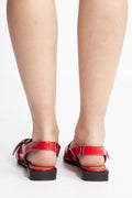 Biavictoria Single Buckle Slingback Leather - Red Nappalak