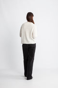 Lulu Ls Knit Short Cardigan B Noos - Snow White Melange