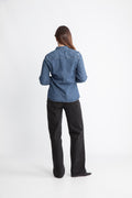 Bea Noa Ls Fittied Denim Shirt - Medium Blue Denim