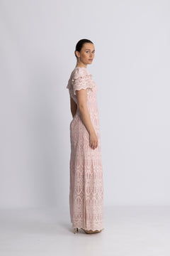 Philine Maxi Dress - Pink Embroidery