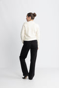 Allie Solid Cardigan - Ecru