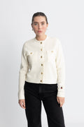 Allie Solid Cardigan - Ecru
