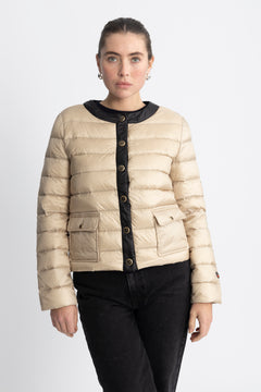Ida Down Jacket - Light Beige/Black
