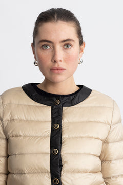 Ida Down Jacket - Light Beige/Black