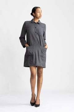Robe Aurelia Doublee - Anthracite Chine