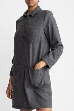 Robe Aurelia Doublee - Anthracite Chine