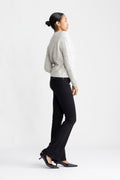 Vera Ls Knit Belt Cardigan - Light Grey Melange