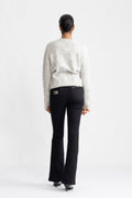 Vera Ls Knit Belt Cardigan - Light Grey Melange