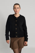 Sia Ras Ls Knit Cardigan - Black