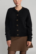 Sia Ras Ls Knit Cardigan - Black