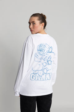 Future Heavy Jersey Rose Long Sleeve T-Shirt - Bright White