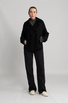 Alma Short Wool Jacket - Black
