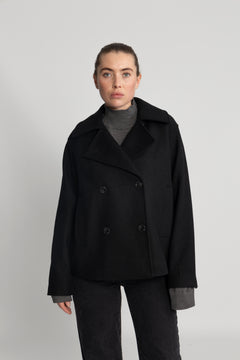 Alma Short Wool Jacket - Black