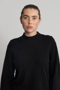 Yasemilie Ls Funnel Knit Dress - Black