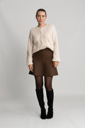 Sia Ras Ls Knit Pocket Cardigan - Birch Melange