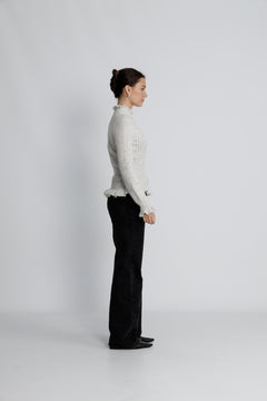 Vienna Alpaca Sweater - Light Grey Melange