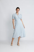 Peony Dress - Blue/White