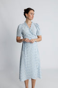 Peony Dress - Blue/White