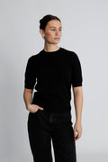 Yaslena Ss Knit Pullover S. - Black