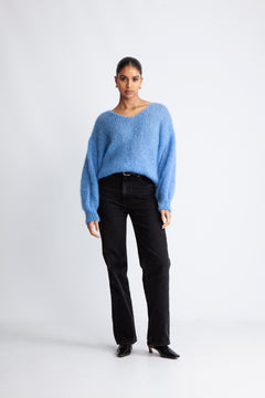 Milana LS Mohair Knit - Sky Blue