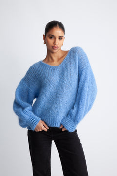 Milana LS Mohair Knit - Sky Blue