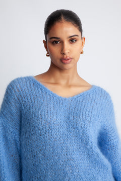 Milana LS Mohair Knit - Sky Blue