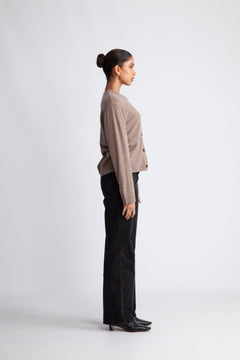 Yasanni Ls Knit Cardigan - Taupe Gray