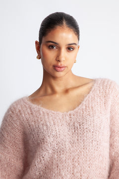 Milana Ls Mohair Knit - Light Pink
