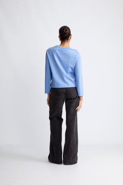 Essential Ls Boxy Tee - Cornflower Blue