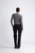 W. Cashmere Cardigan - Dk. Grey