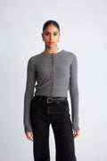 W. Cashmere Cardigan - Dk. Grey