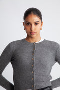 W. Cashmere Cardigan - Dk. Grey