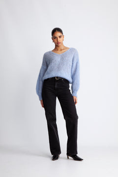 Milana LS Mohair Knit - Light Blue