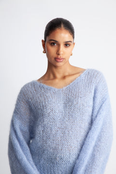 Milana LS Mohair Knit - Light Blue