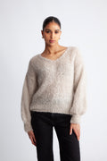 Milana Ls Mohair Knit - Beige