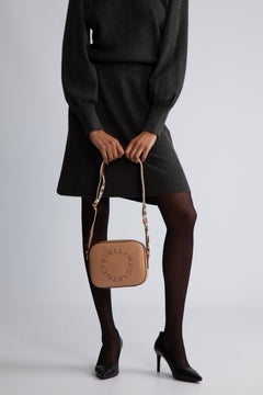 Logo Camera Crossbody Bag- Fawn