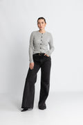Rigmor Avalina Rib Cardigan - Light Grey Melange