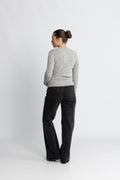 Rigmor Avalina Rib Cardigan - Light Grey Melange