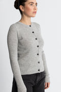 Rigmor Avalina Rib Cardigan - Light Grey Melange
