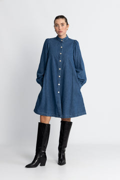 Elena Shirt Dress - Mid Blue Wash